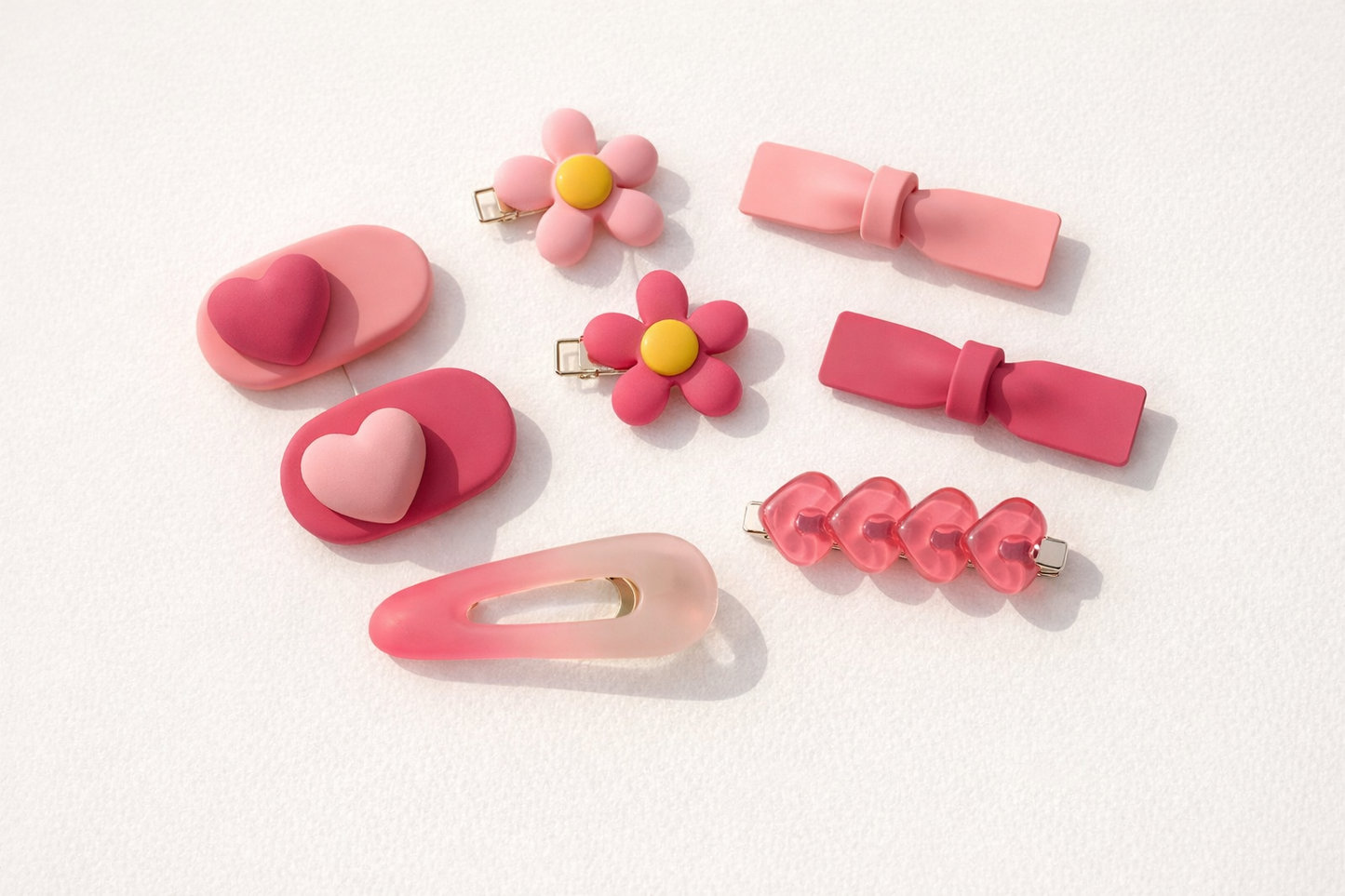 Pink Hair Clip Sets