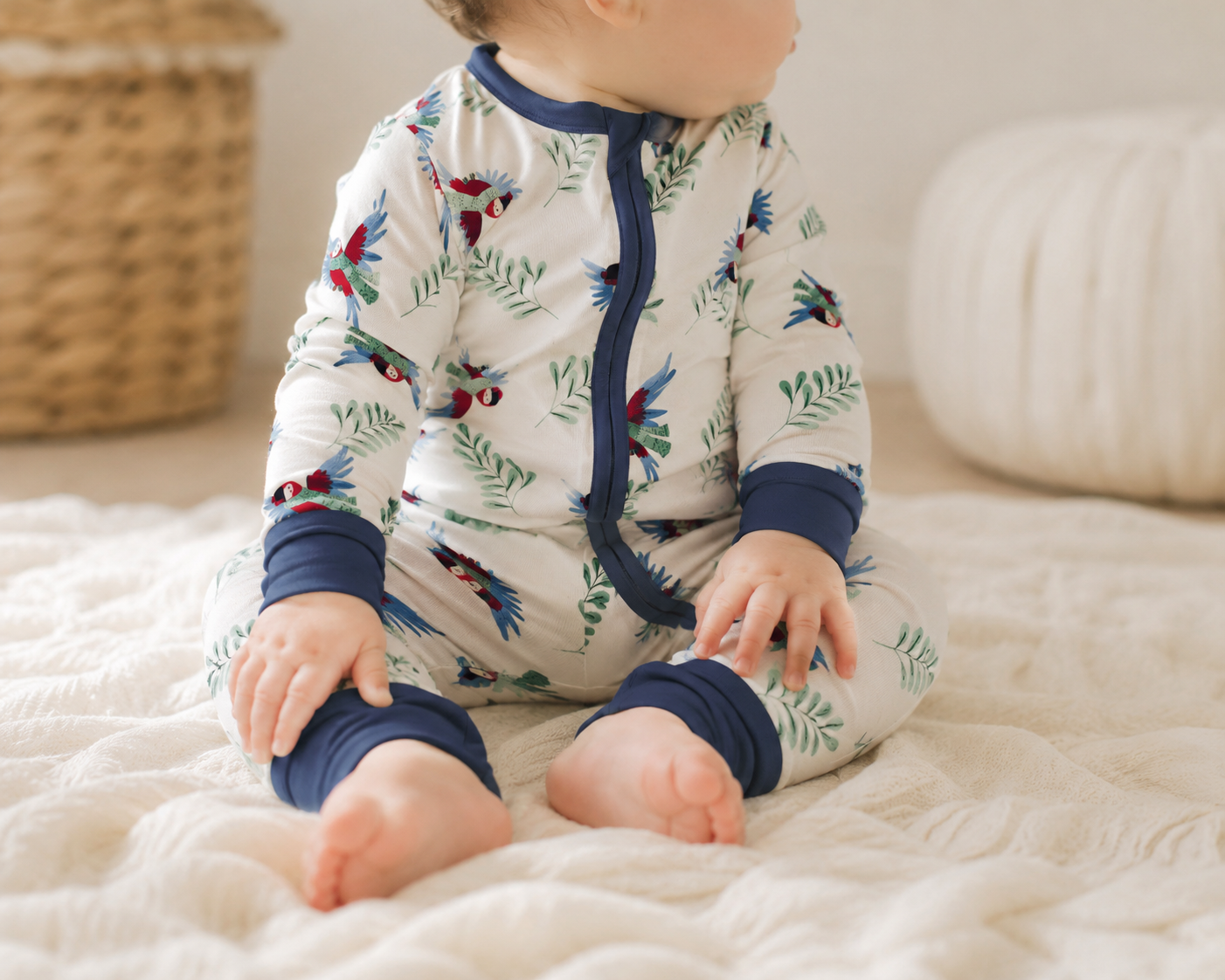 Wild Wing bamboo romper print
